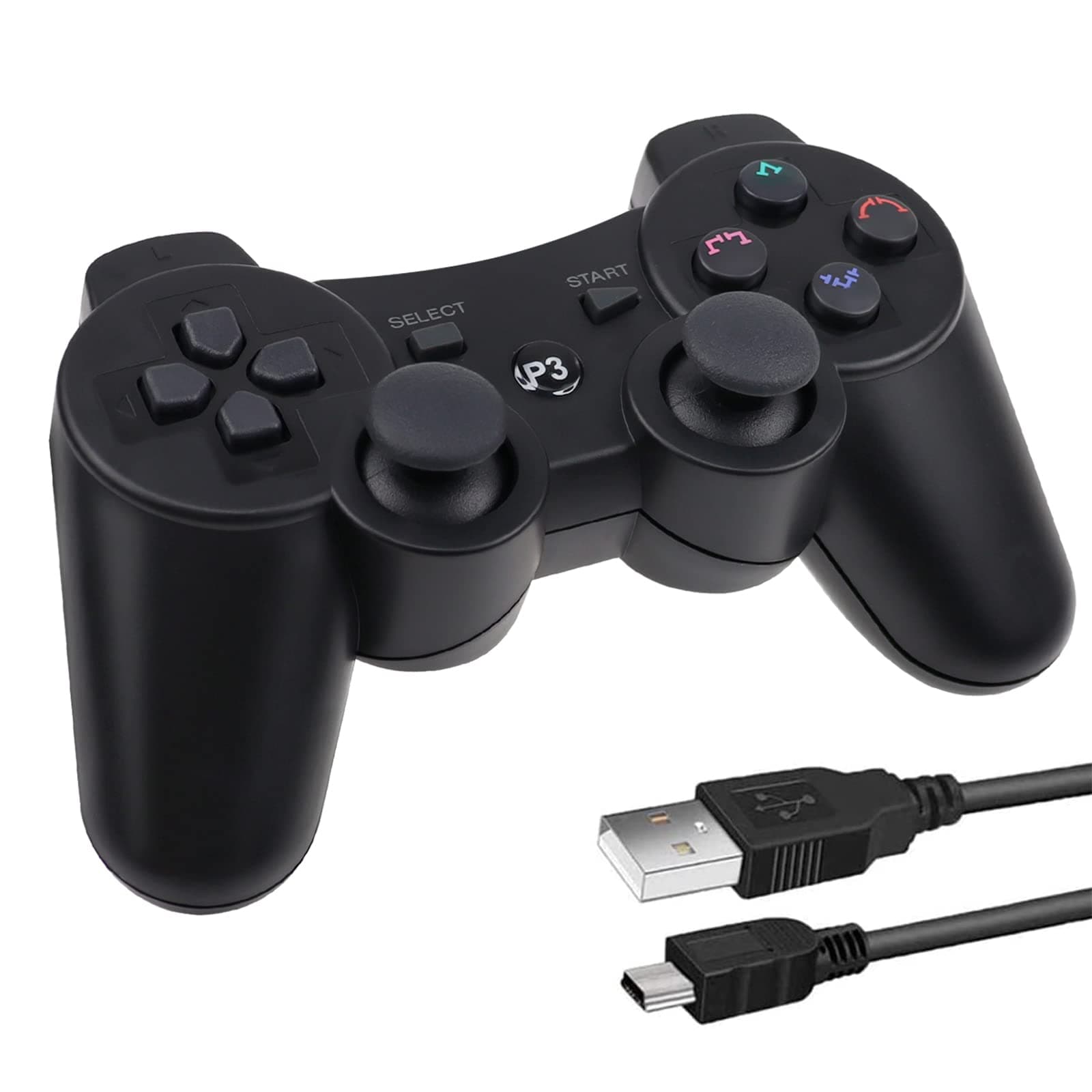 Wireless Controller für PS3, Wireless Controller Double Shock Gaming Controller 6-Achsen Bluetooth Gamepad Joystick mit kostenlosem Ladekabel für PS3 Controller Angebot bei HelloDeals