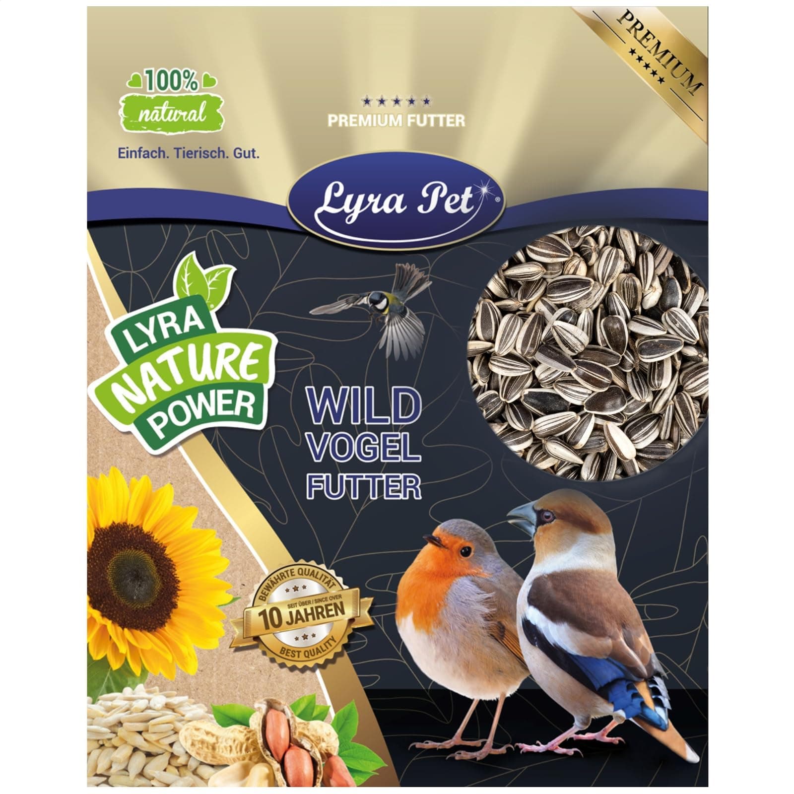 Lyra Pet® | 25 kg Sonnenblumenkerne Gestreift | Wildvogelfutter für Sommer & Winter | Ideal für Freilebende Vögel | Vogelfutter für das Ganze Jahr | Ölreiches Streufutter | Kräftige & Gesunde Schnäbel Angebot bei HelloDeals