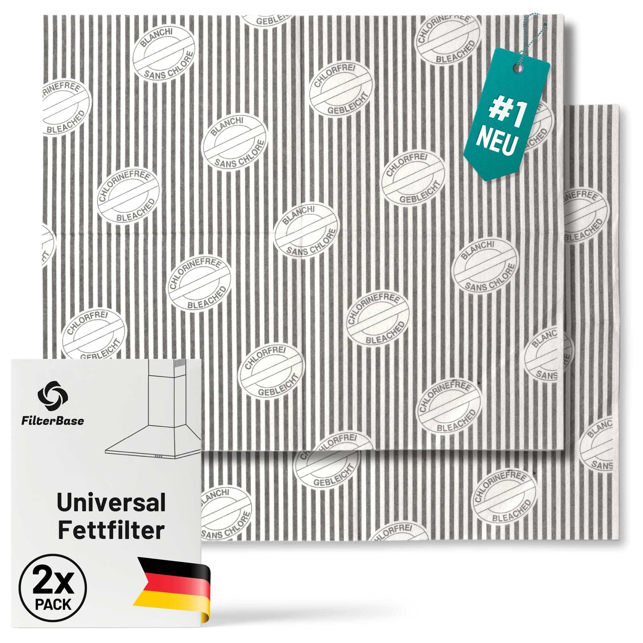 Universal Fettfilter Dunstabzugshaube | 2er Pack | Filter für Abzugshaube mit Sättingungsanzeige, kompostierbar, zuschneidbar 57x47 cm Angebot bei HelloDeals