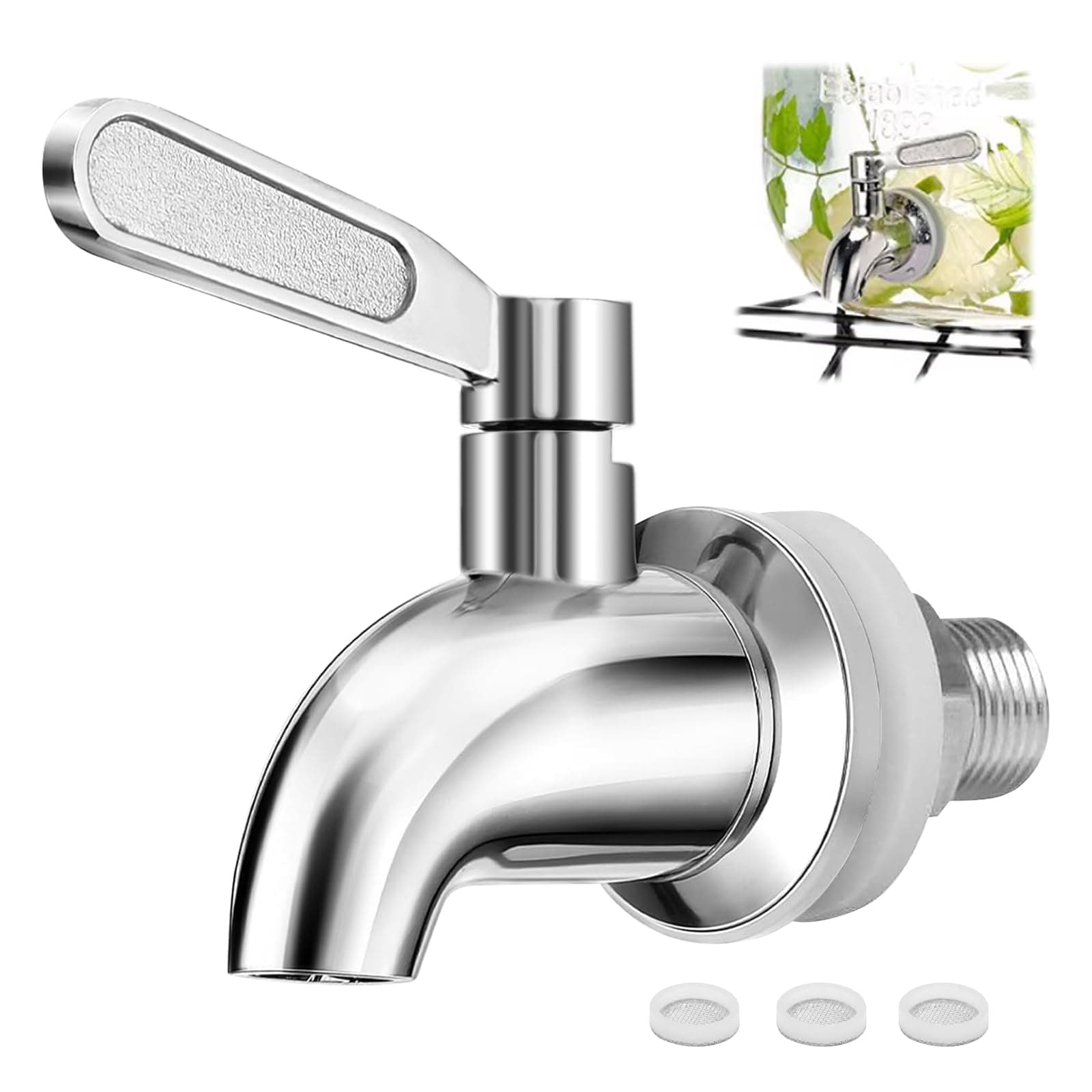 Getränkespender Zapfhahn Universal 304 Edelstahl Ersatz Zapfhahn für Getränkespender 16mm Wasserspender Ersatzhahn für Wasserspender, Glasbehälter, Heiß- und Kaltbierfässer Angebot bei HelloDeals