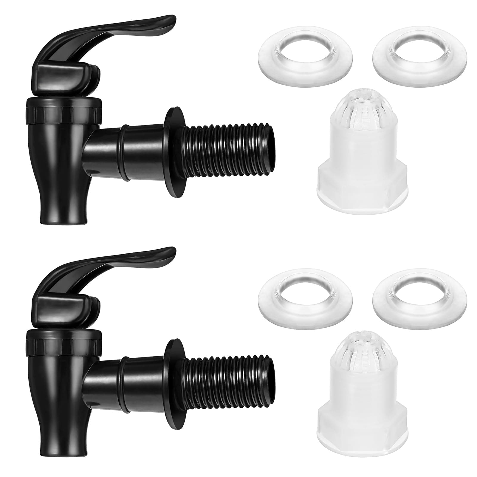 Bewudy 2 Stück Getränkespender Zapfhahn, Kunststoff Wasserspender Ersatzzapfen Kühlschrank Getränkespender Ersatzhahn für Bierfass Wein Getränke Kaffee Saft Water Dispenser Faucet (Schwarz) Angebot bei HelloDeals