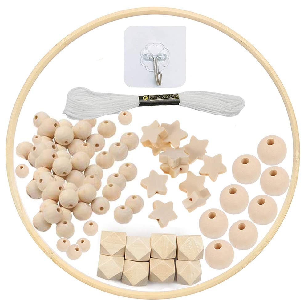 DIY Holz Mobilen Rahmen Windspiel Bettglocke Kit, Natürliche Handwerk Holzperlen Wind Glockenspiel, Baby Mobile Glocke Kit Handgemacht Spielzeug, Zimmer Wohnkultur Dekor Geschenk für Kinder Angebot bei HelloDeals