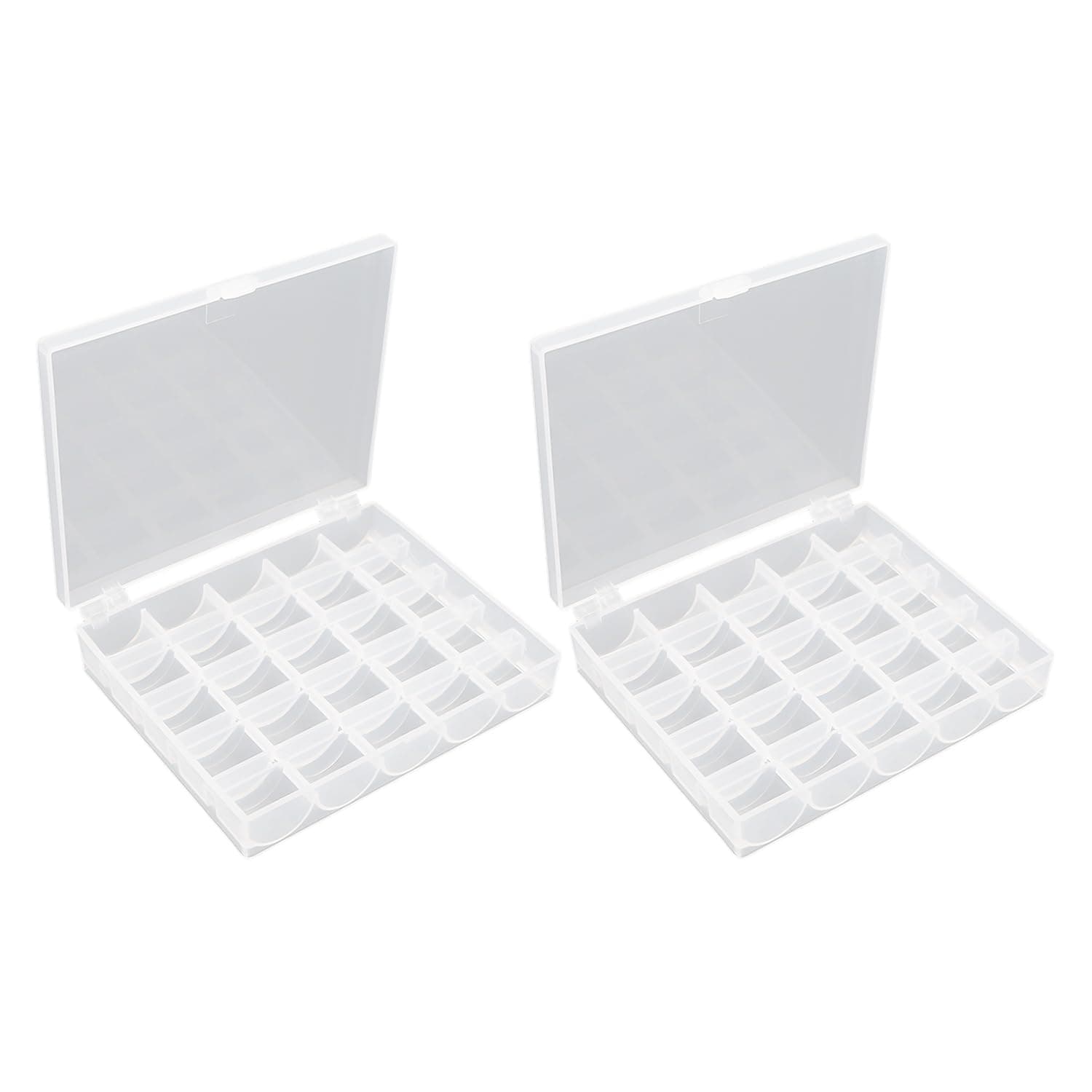 2 Stück 25-Gitter-Spulenboxen, Nähzubehör-Aufbewahrungsbox, Spulenbox, Transparente Kunststoffbox, Kleinteile-Aufbewahrungsbox, Nähzubehör Angebot bei HelloDeals