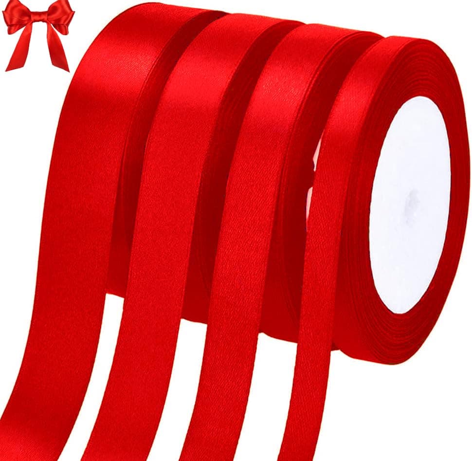qingmeng Satinband Rot, 88m Geschenkband Rot Breit, 6/10/15/20 mm Schleifenband, Geschenkband Hochzeit Stoff, Rotenes Geschenk Band Geschenkbänder für Taufe Geburtstag Deko Geschenkverpackung Angebot bei HelloDeals