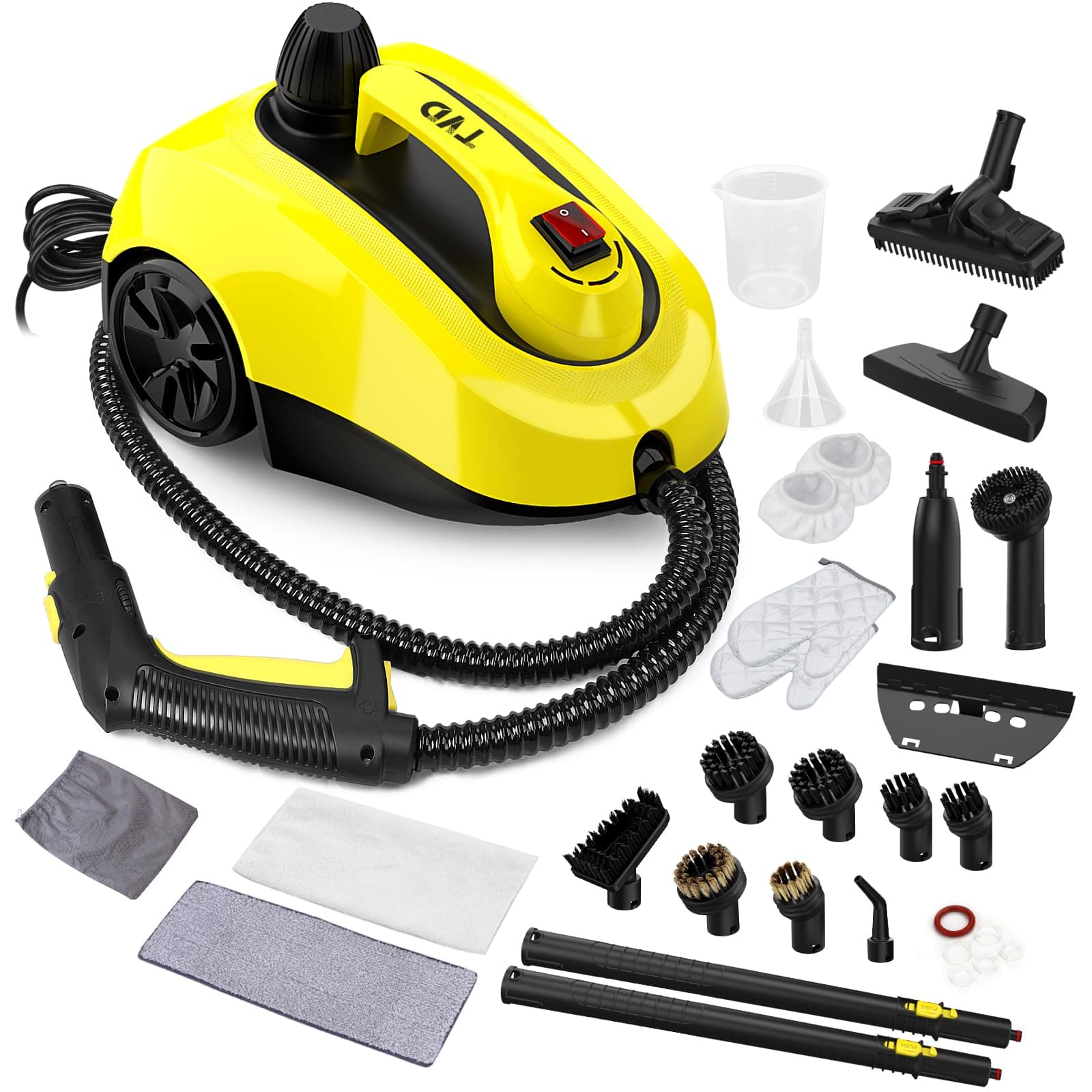 TVD Dampfreiniger, Polstermöbelreiniger, Dampfreiniger mit 5 m extra langem Netzkabel für Bodendampfer, Ofen, Teppich, Polster, Sofa, Bettwanzen Hellgelb Angebot bei HelloDeals