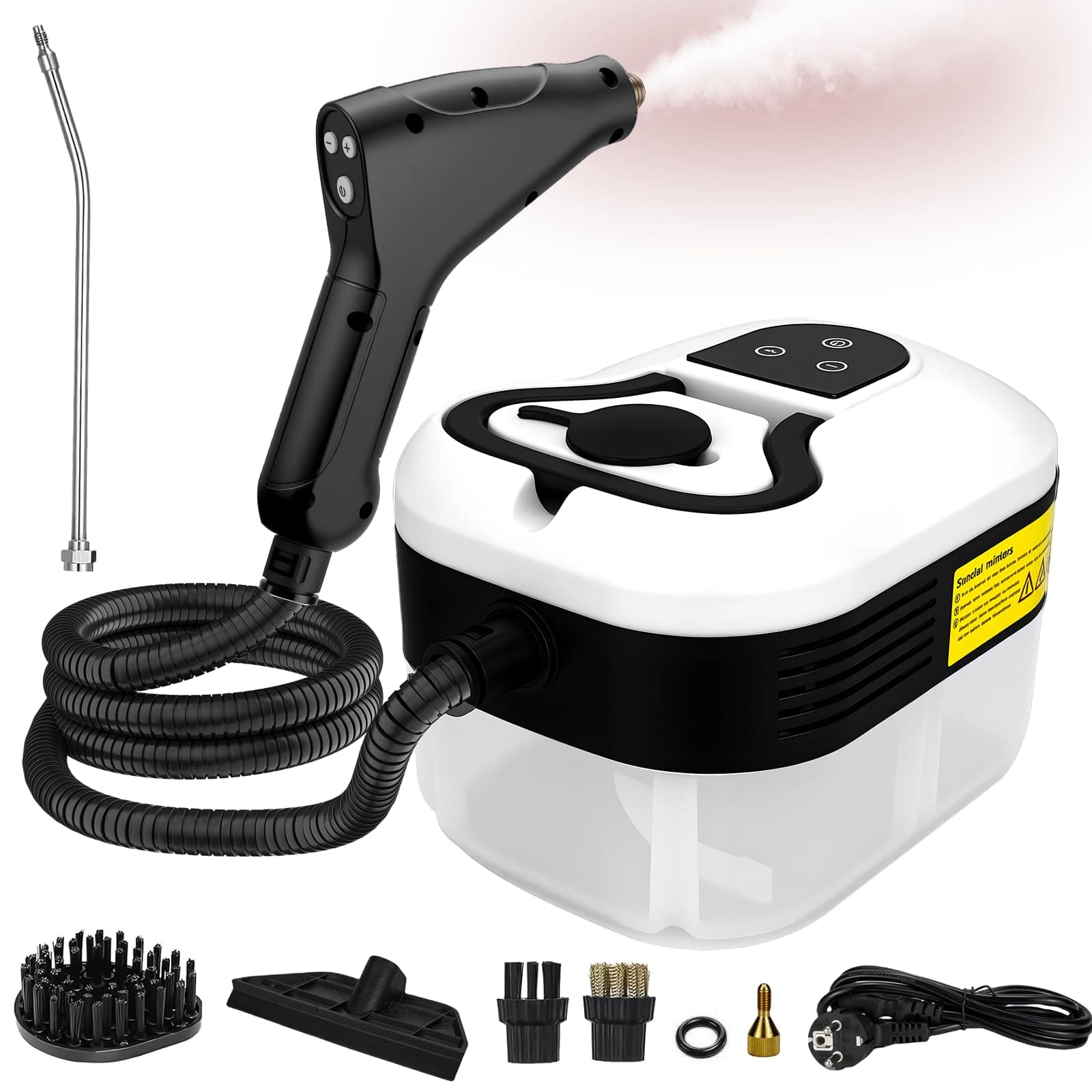 2500W Handheld-Dampfreiniger mit 4,5 Bar Druck – 1200ml Wassertank, 6 verstellbare Dampfstufen, 15s Aufheizzeit für Auto, Klimaanlage, Boden & Küche Angebot bei HelloDeals