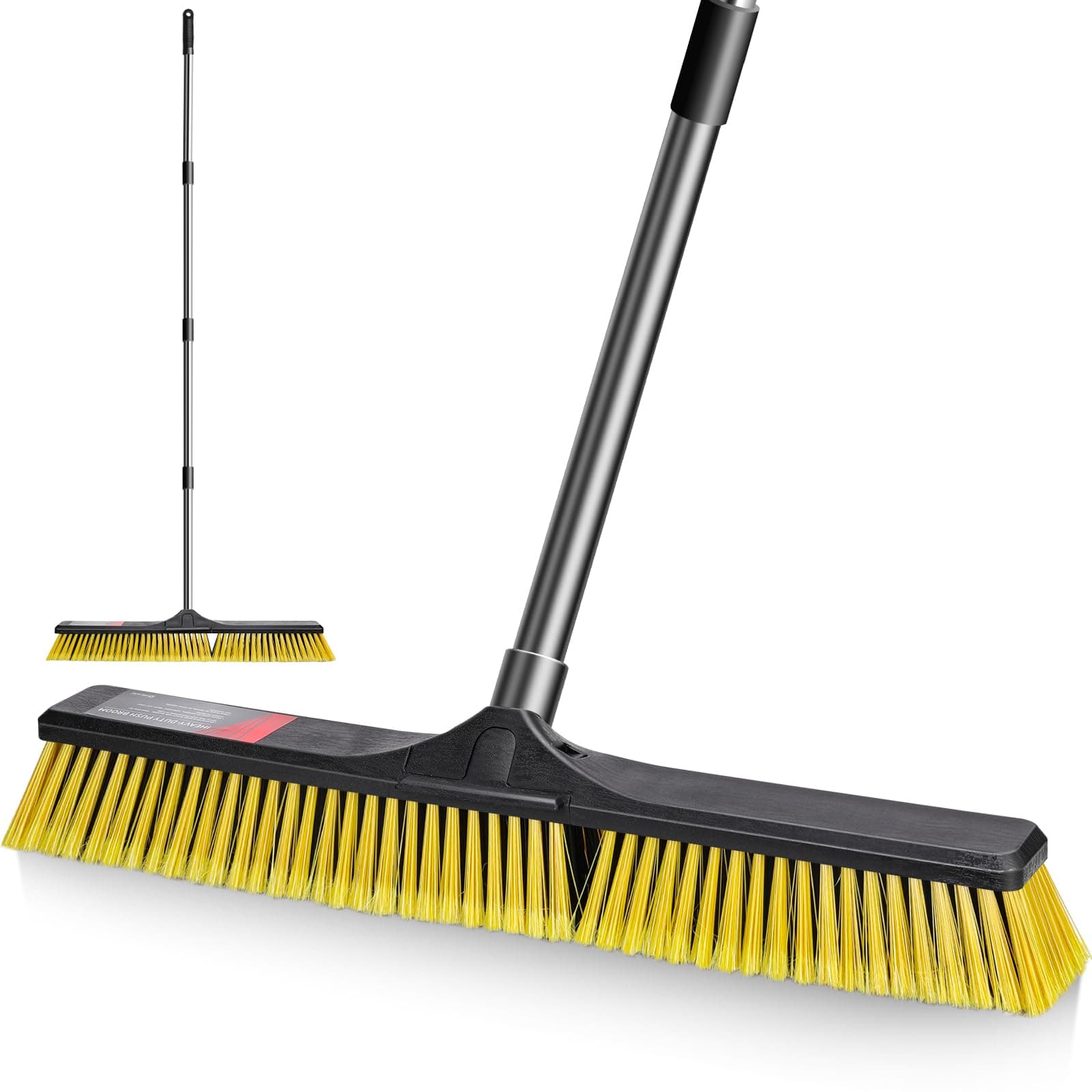 MASTERTOP Straßenbesen Industriebesen, GroBer Besen 60 cm, Besen mit Stiel Draußen,Tragbarer Gartenbesen Außenbesen fur Terrasse, Garage, Deck, Gelb Straßenbesen - Gelb Angebot bei HelloDeals