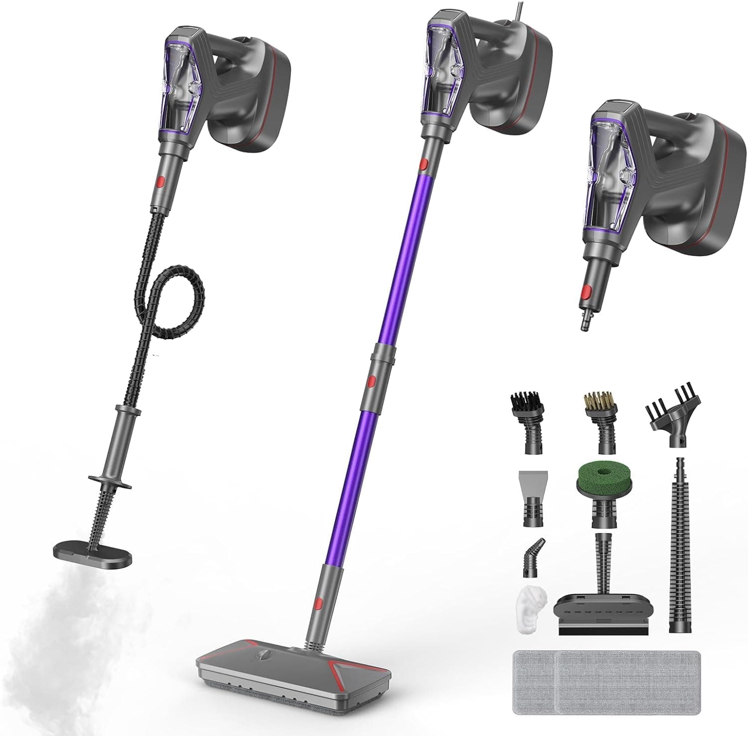 Dampfreiniger & tragbarer Dampfreiniger, 29 Zubehörteile, 1500 W, leistungsstarker multifunktionaler Dampfreiniger, für alle Böden, Teppiche, Fenster, Badezimmer und Küche Angebot bei HelloDeals