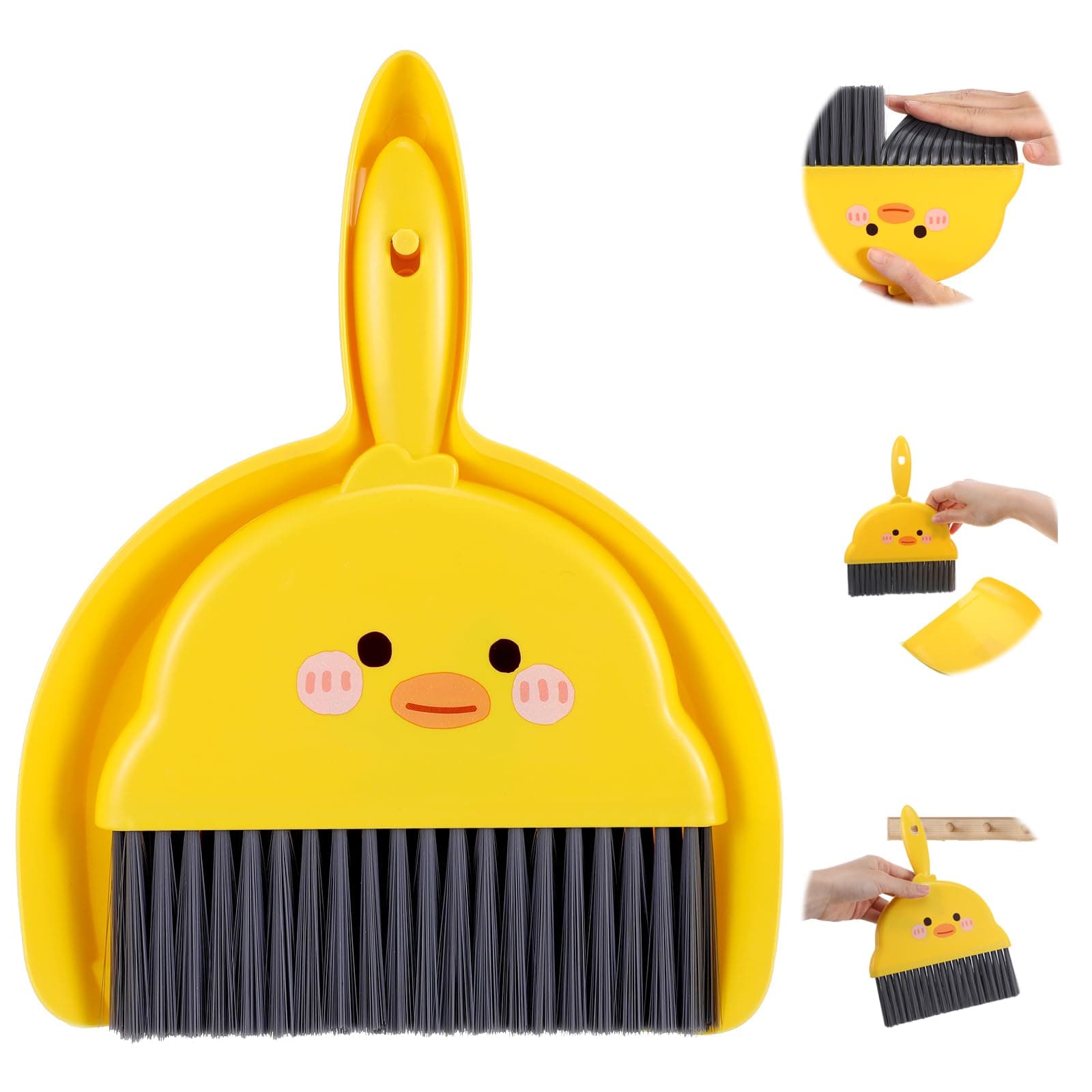 Mini Besen und Kehrschaufel Set Handfeger und Schaufel Klein Tischbesen mit Schaufelset Tragbar Schaufel und Besen Set Mini Handbesen Camping Zubehör für Haus, Büro, Schule(Gelb) Angebot bei HelloDeals