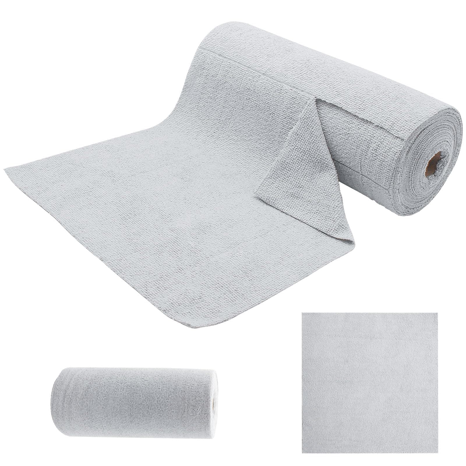 Mikrofaser Reinigungstücher Rolle 50 Stück Abreißbare Putztücher 30 × 30 cm Mikrofasertücher Rolle Wiederverwendbare Fusselfreie Putztuchrolle für Auto Küche Haus (Hellgrau) Angebot bei HelloDeals