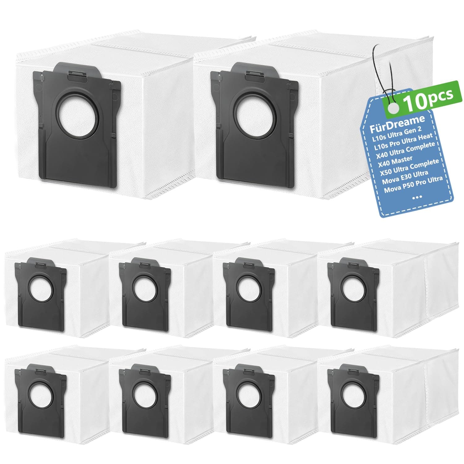 10 Staubbeutel für Dreame L10s Ultra Gen 2 / X50 Ultra Complete,für Dreame L40/L10/X20/X30/X40/L50/Aqua10 Ultra,für Mova Z60/P10/E30/P50/V50 Roboter Staubsauger,3,2L Ersatz Zubehör Staubsaugerbeutel 10 Stück Staubbeutel Angebot bei HelloDeals