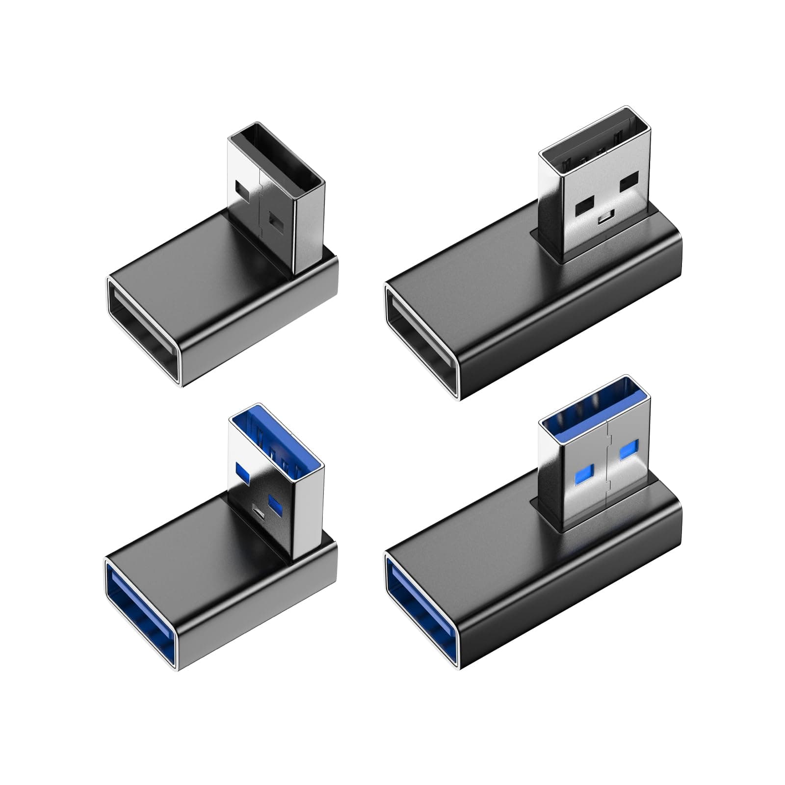 USB Winkelstecker, 4 Stück US-B 90 Grad Adapter, Winkelstecker für Datenübertragung Kompatibel mit PC, Laptop, Powerbank und die meisten USB-Geräte Angebot bei HelloDeals