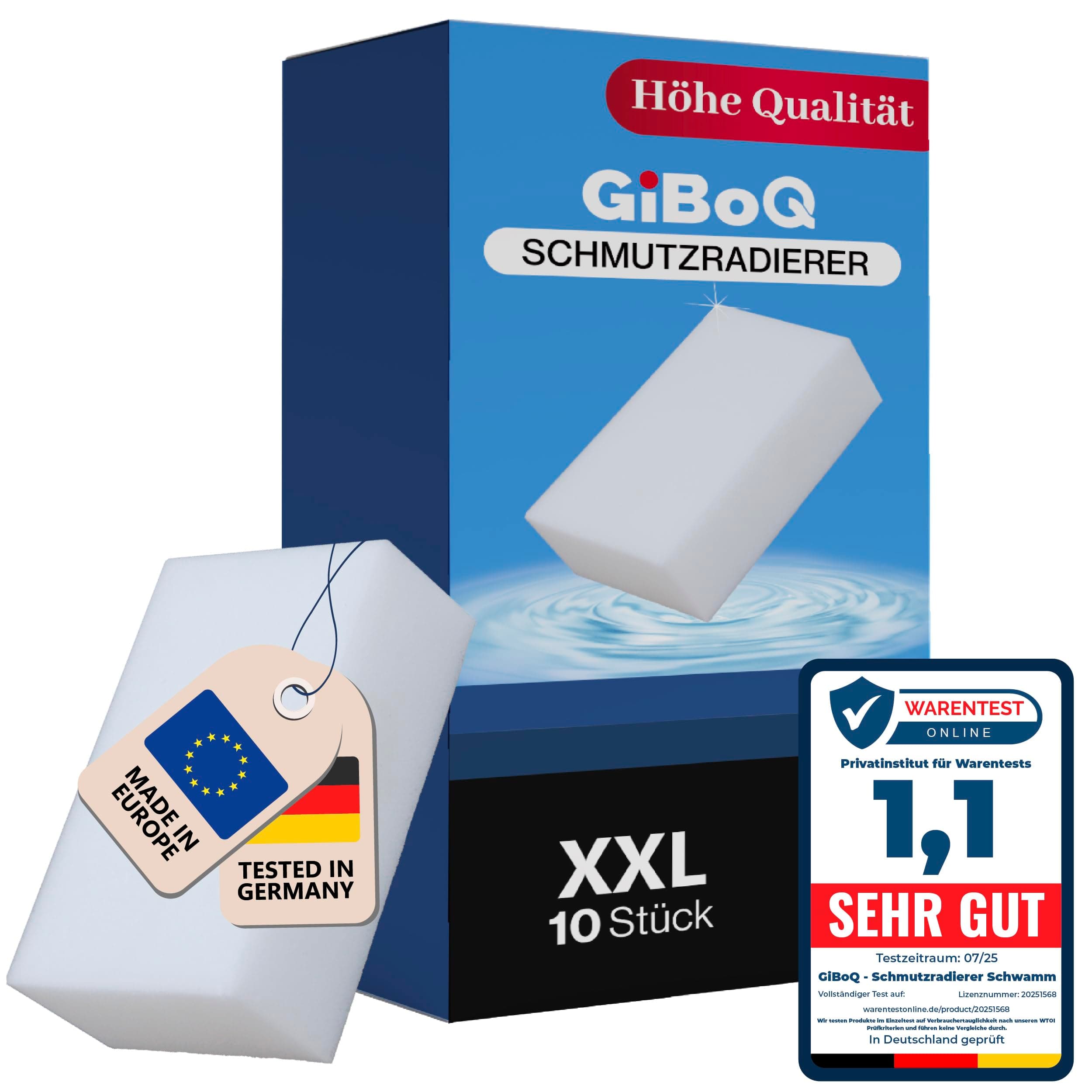 Schmutzradierer – 10 Schwämme, Zauberschwämme aus der EU - Reinigungsschwamm, Magic Eraser | Radierschwamm ohne Chemie für Küche, Tapeten, Wände, Bad und Schuhe | Extra Stark Angebot bei HelloDeals