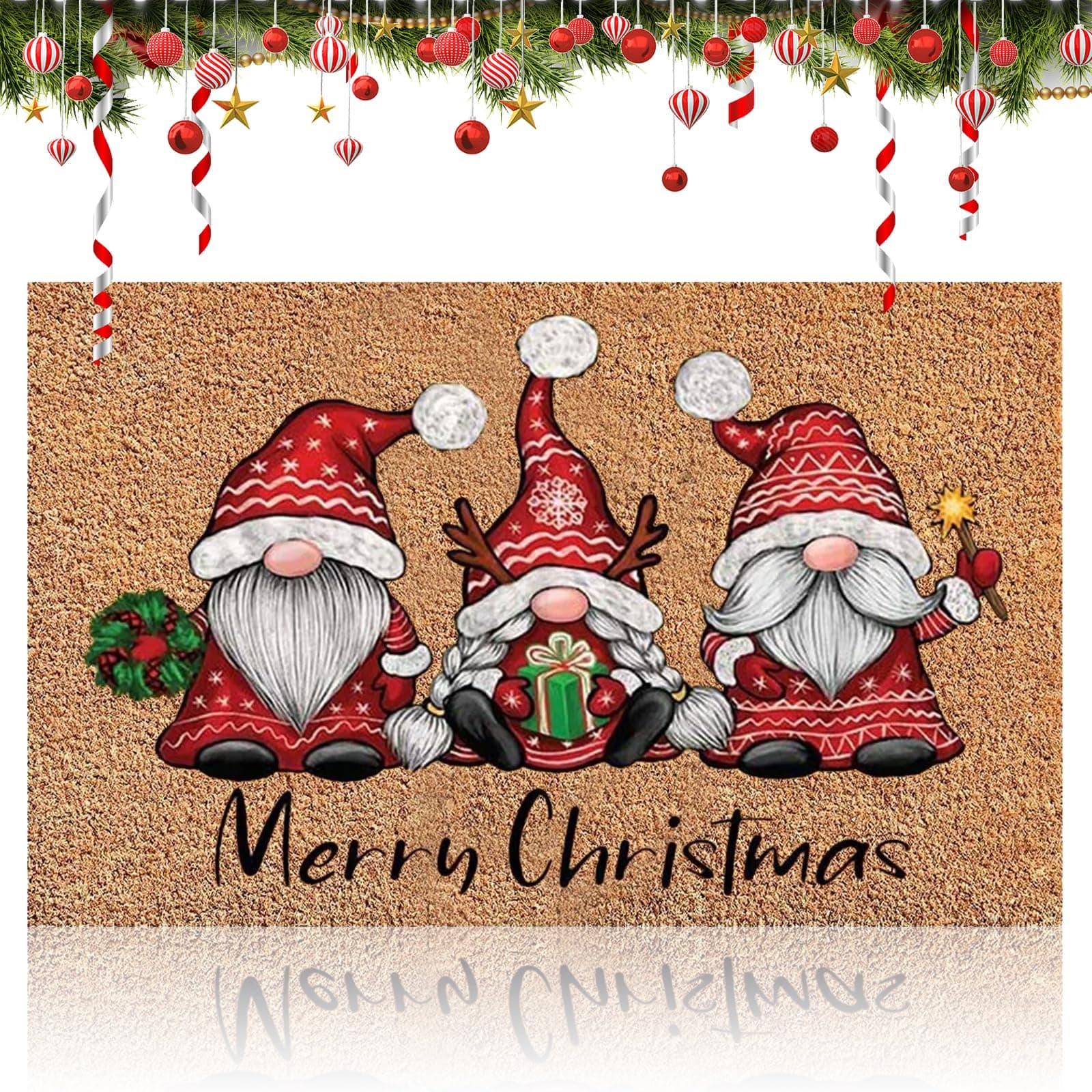 Weihnachten Türmatte, 40 x 60 cm Fußmatte Weihnachten Dekorative Fußmatte Außenbereich rutschfeste Eingangsmatte Xmas Eingangs-Fußmatte für Innen Außen Dekoration Angebot bei HelloDeals