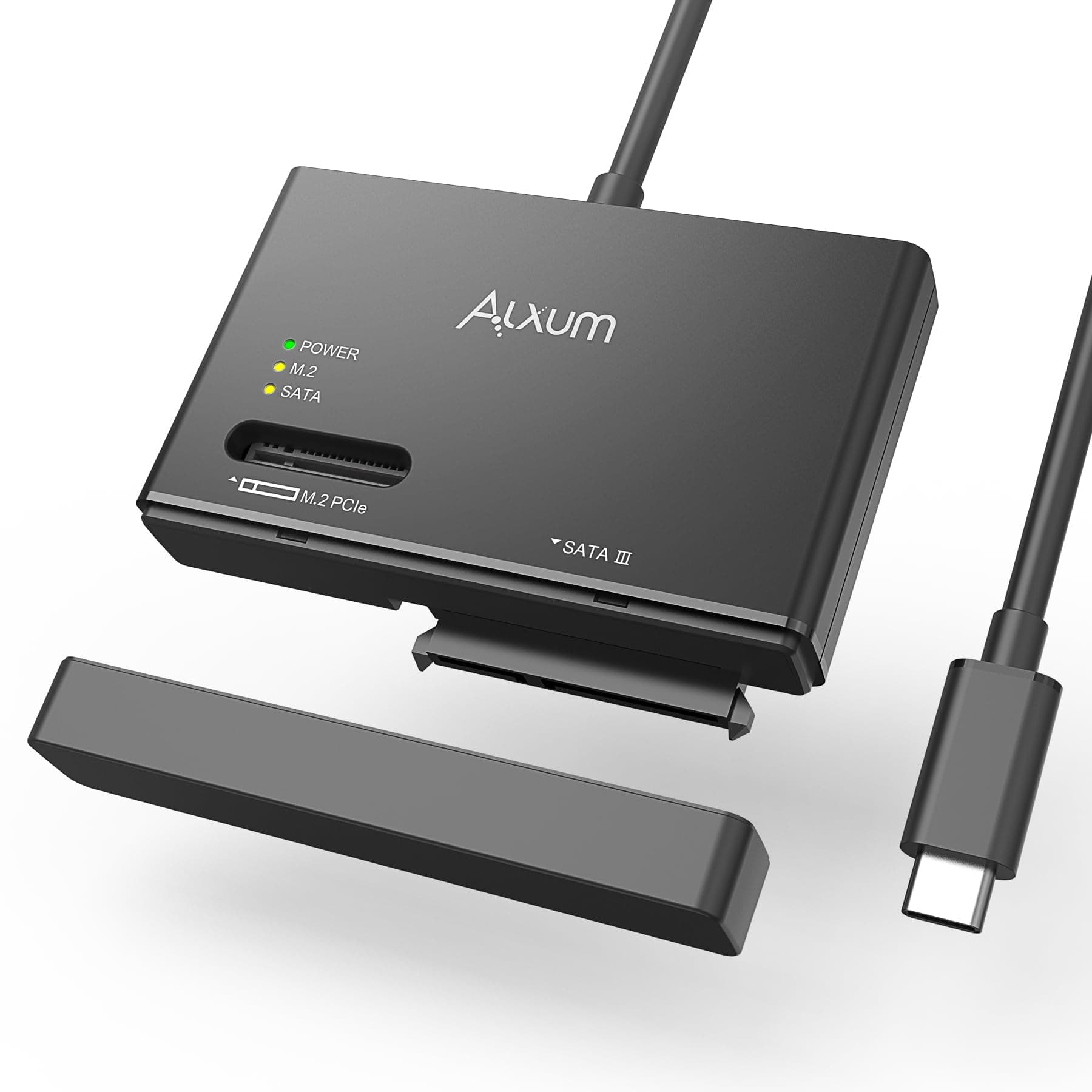 Alxum M2 NVME Gehäuse und SATA Adapter, 10Gbps M2 SSD Gehäuse, USB 3.2 Typ C M.2 SSD USB Adapter für M.2 PCIe/Nvme, AHCI SATA HDD Festplatten Case Angebot bei HelloDeals