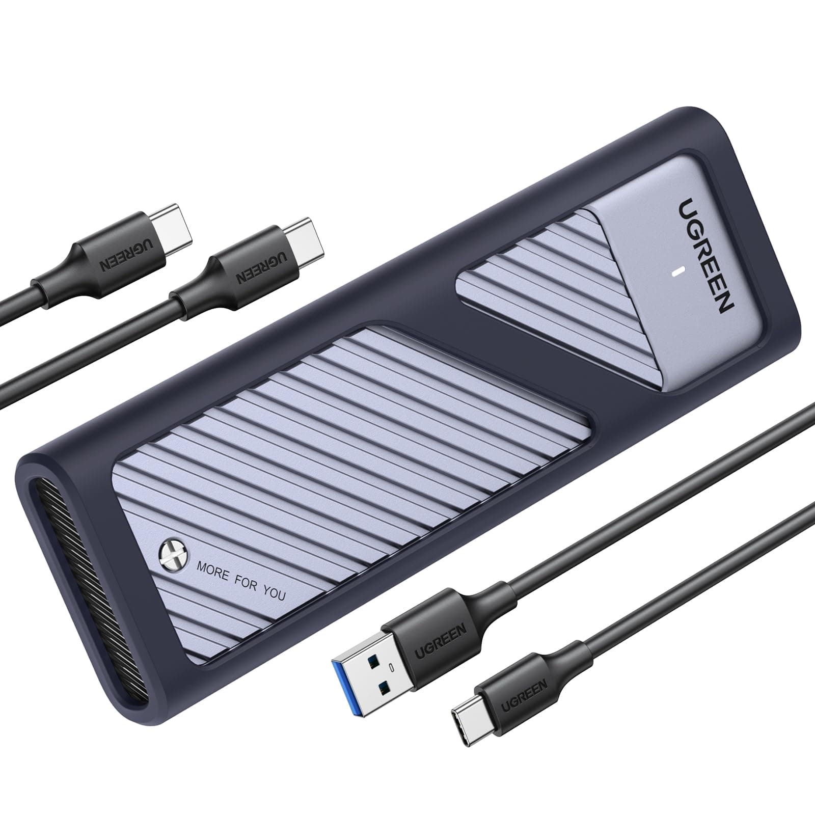 UGREEN M2 SSD Gehäuse USB 3.2 Gen 2 10 Gbps Aluminium NVMe Gehäuse mit Kühlkissen für NVMe PCIe SSD M-Key/ M&B Key in 2280/2242/2230/2260, kompatibel mit 980 / 990 PRO / P3 Plus usw. Angebot bei HelloDeals