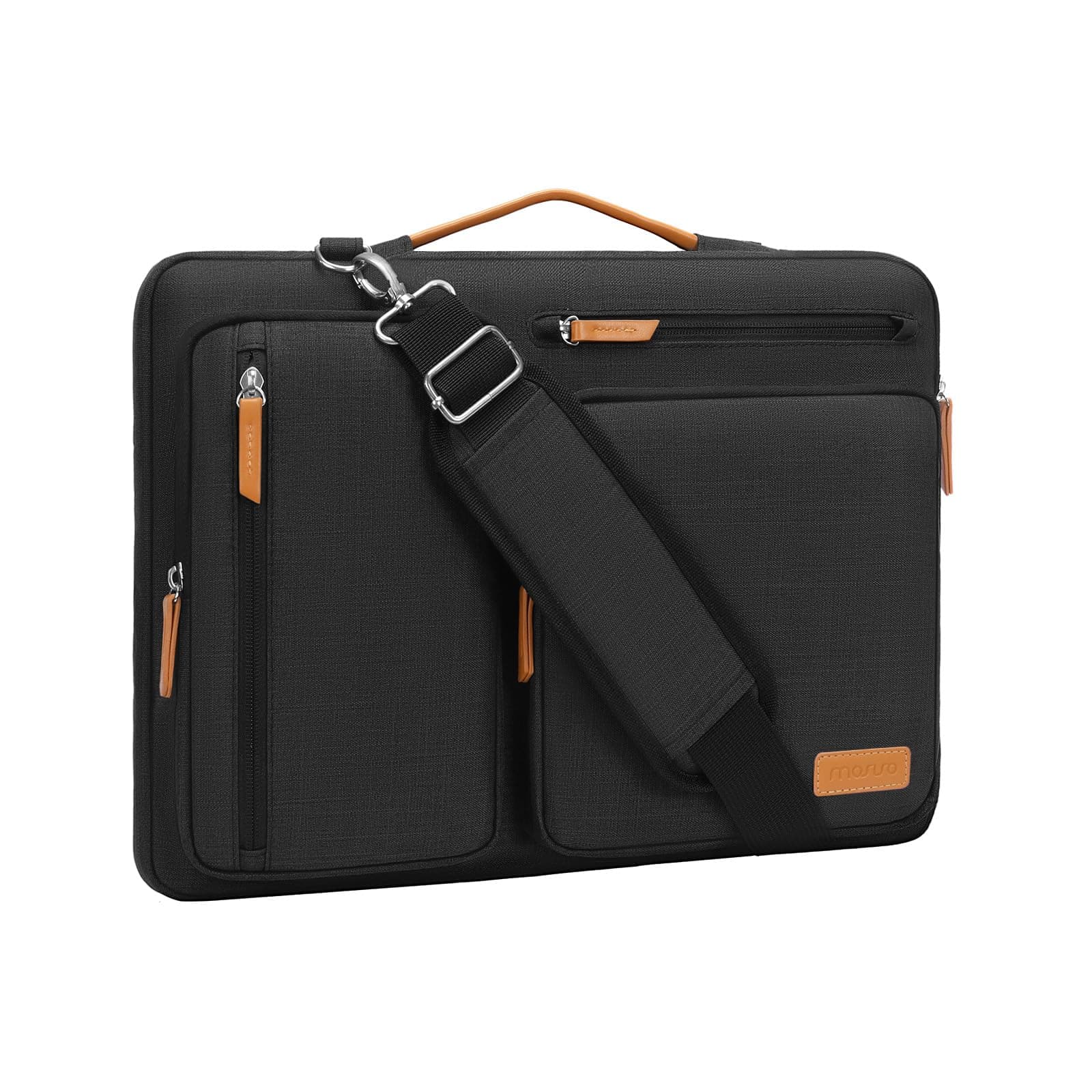 MOSISO 360 Schütz Laptoptasche 16 Zoll, 15-15,6 Zoll Umhängetasche Kompatibel mit MacBook Pro 16, HP, Dell, Lenovo, Asus, Seite Offen Schultertasche mit 4 Reißverschlusstaschen&Griff, Schwarz 16 Zoll Schwarz Angebot bei HelloDeals