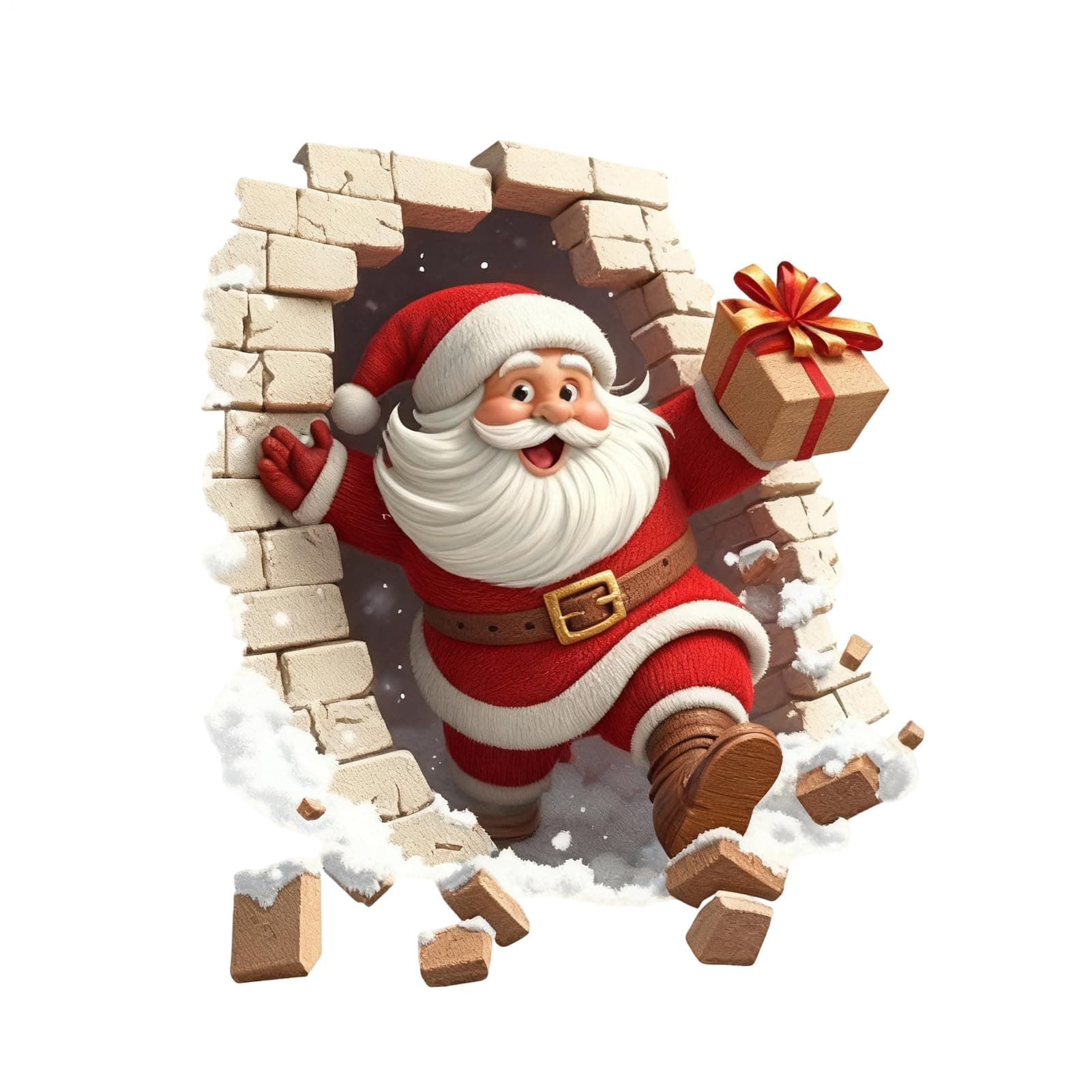 Wandtattoo Weihnachten Selbstklebend Wandaufkleber Mit 3D Weihnachtsmann Bricht Durch Die Wand Effekt, Weihnachts WC Aufkleber Dekoration Für Weihnachtsfeier Küche Wohnzimmer Badezimmer Without Snowflakes Angebot bei HelloDeals