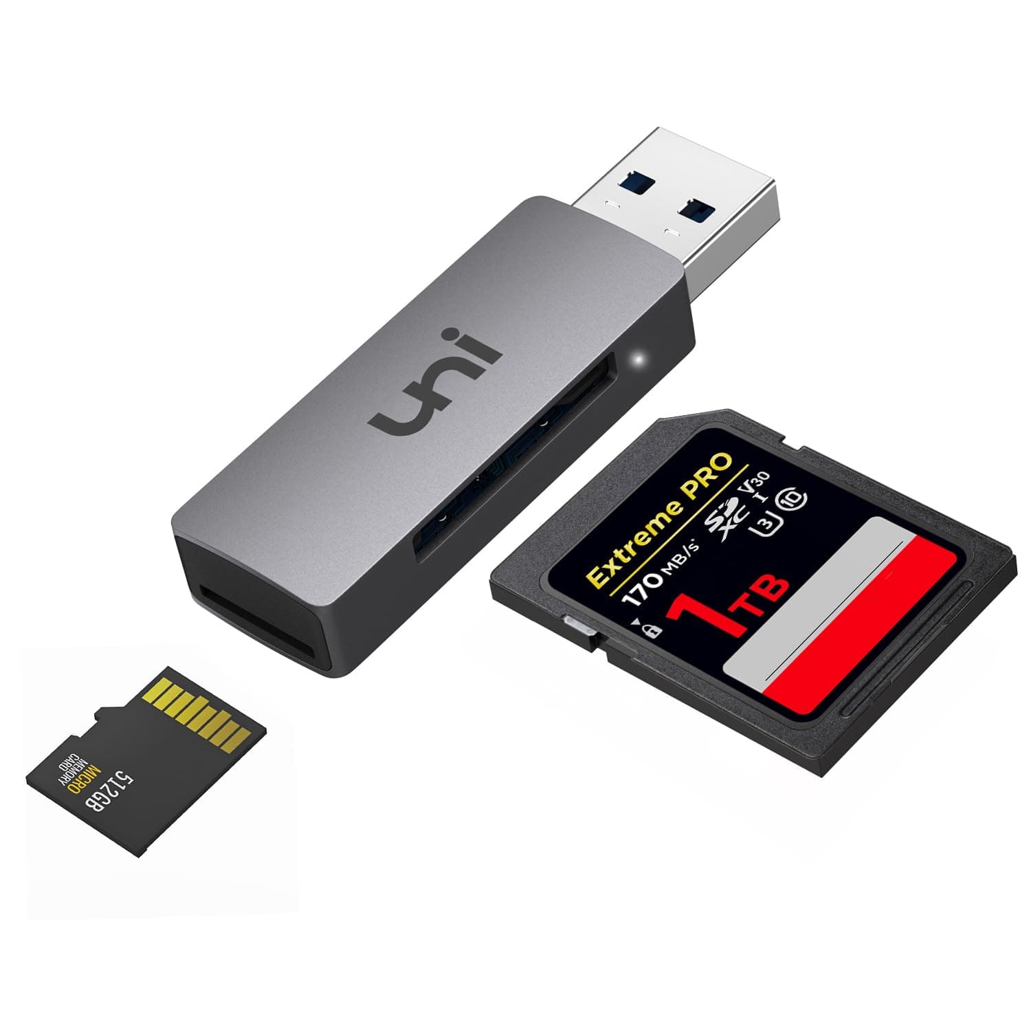 uni USB 3.0 SD/Micro SD Kartenleser, USB SD/TF-Speicherkartenleser, Externe Kartenlesegeräte, für SD, SDXC, SDHC, MMC, RS-MMC, Micro SDXC, Micro SD, Micro SDHC-Karte usw. Angebot bei HelloDeals