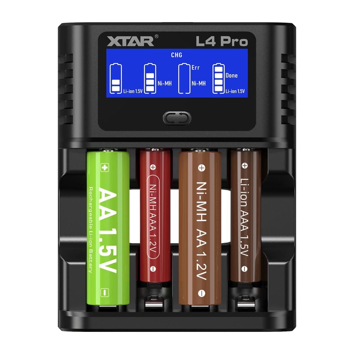 XTAR L4 Pro Ladegerät für AA AAA Batterien - Schnellladegerät Kompatibel mit NI-MH & Li-Ionen Akkus - Intelligentes Ladegerät mit Überladungsschutz für 1.2V & 1.5V Batterien Angebot bei HelloDeals