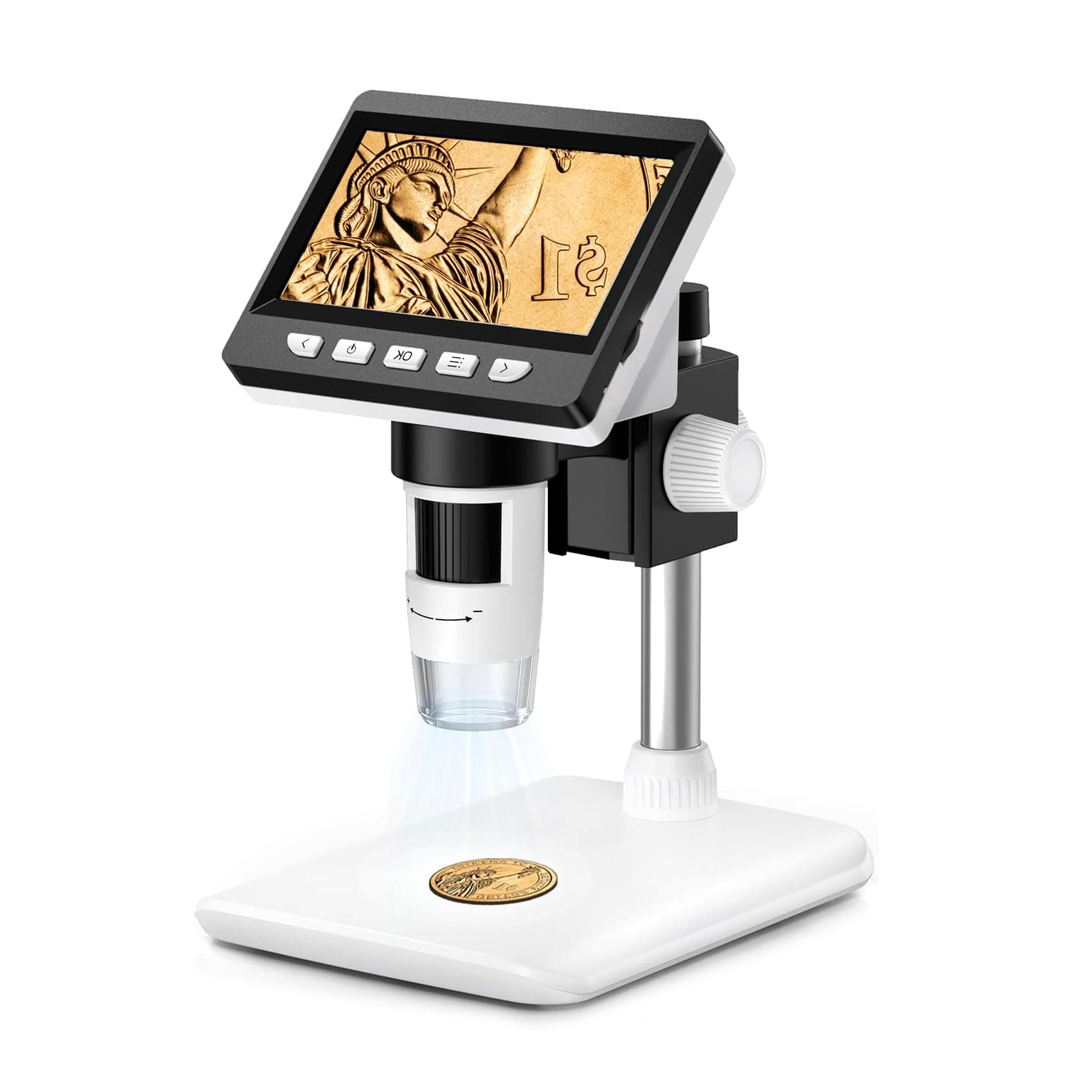 Mikroskop für Kinder/Erwachsene,Mikroskop digital 4,3 Zoll Bildschirm 1000X facher Vergrößerung und 8 verstellbaren LED-Lichtern, Windows/Mac kompatibel Angebot bei HelloDeals