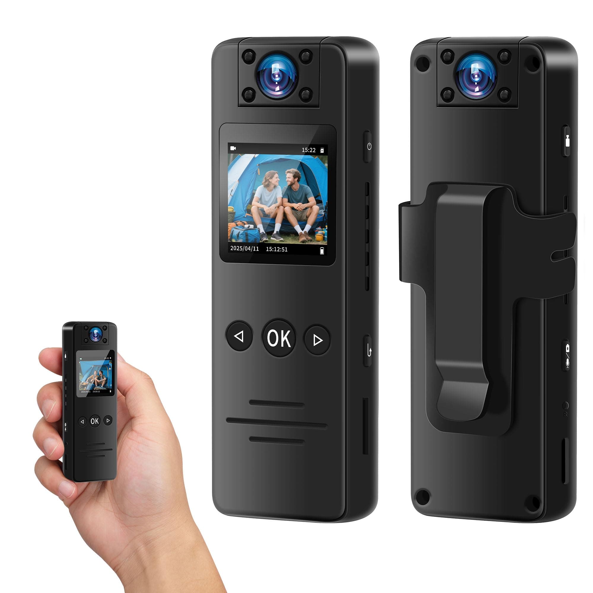 Body cam Körperkamera, 1080P HD & 120° Weitwinkel Mini Kamera, Sport Kamera, Mini Actioncam, Nachtsicht & Bewegungserkennung, Fahrradkamera, Nachtsichtkamera mit 180° Drehbarem Objektiv Angebot bei HelloDeals