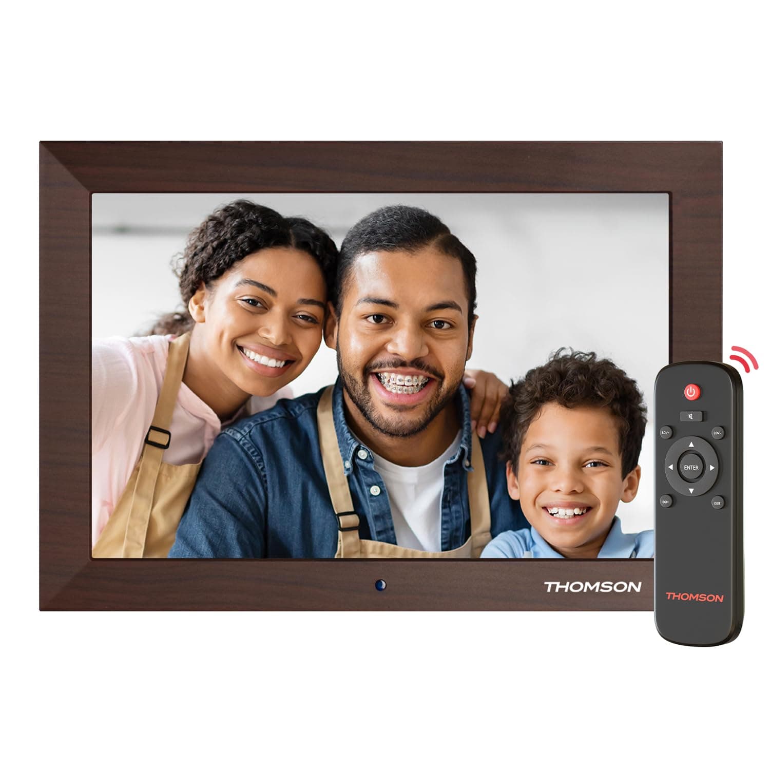 THOMSON Digitaler Bilderrahmen 10,1 Zoll, Elektronischer Bilderrahmen mit Fernbedienung, HD 1280x800 IPS Screen, Spielen Sie Musik, Bilder und Videos 10 Zoll mit Fernbedienung Angebot bei HelloDeals