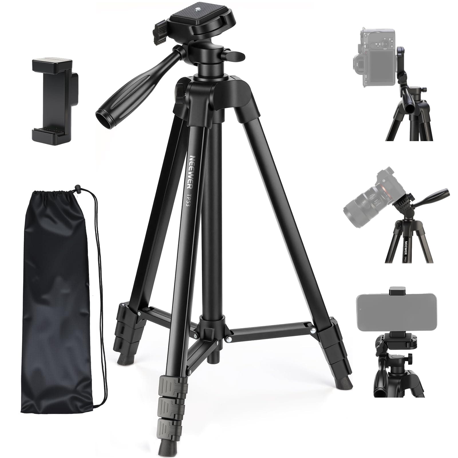 NEEWER Entry Level Version Stativ für Handy & Kamera, Metall Leichtes Tragbares Reisestativ mit Cold Shoe Handyhalterung Kompatibel mit iPhone für Videoaufnahmen, TP53 Angebot bei HelloDeals