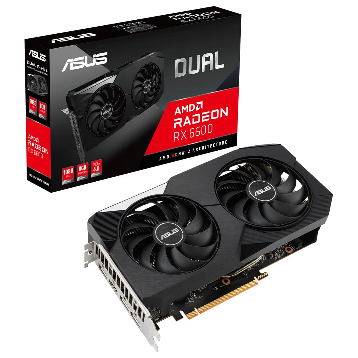 ASUS Dual AMD Radeon RX6600 8G Gaming Grafikkarte (8GB DDR6 Speicher, PCIe 4.0, 1x HDMI 2.1, 3x DIsplayPort 1.4a. DUAL-RX6600-8G) Standard Edition RX6600 Angebot bei HelloDeals