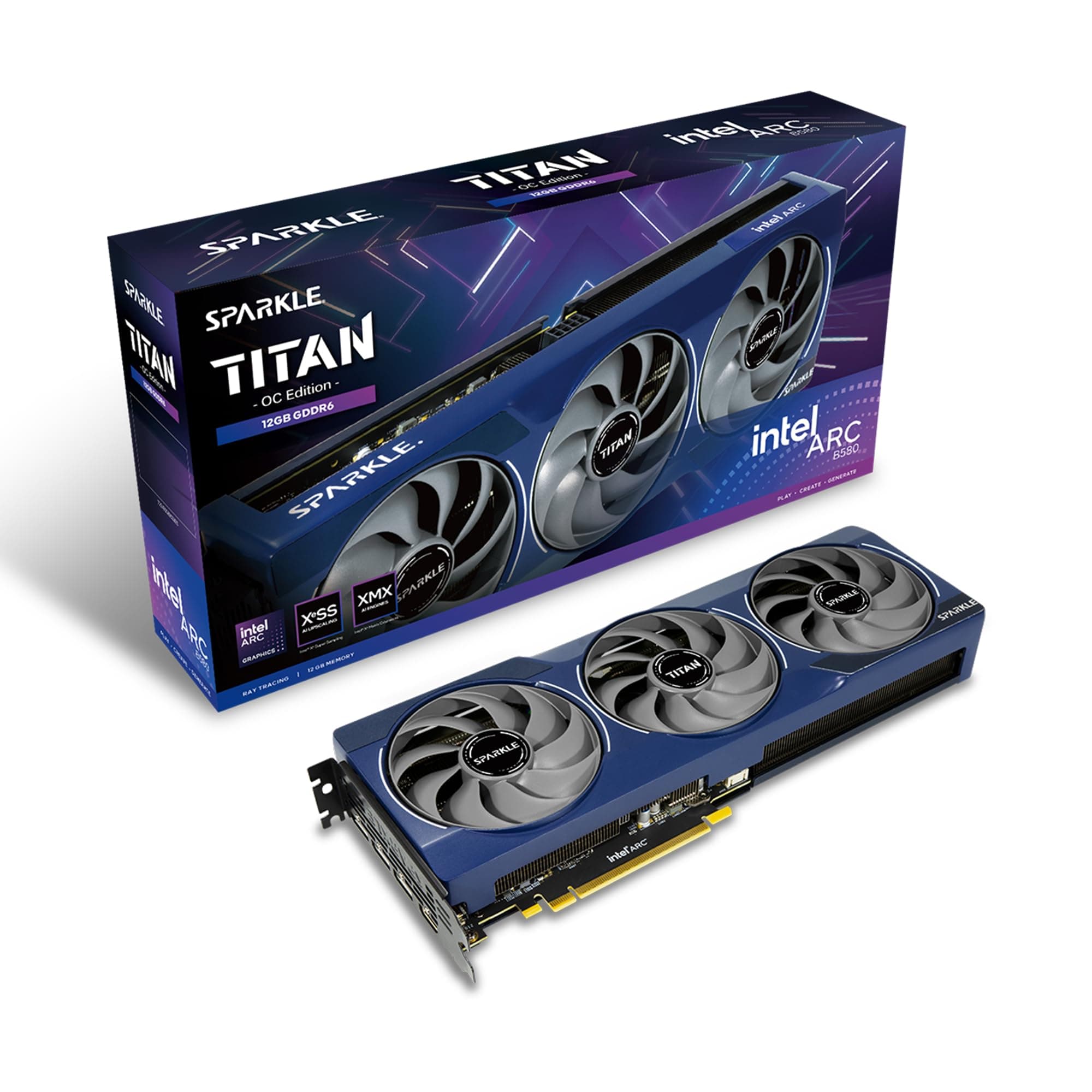 Sparkle Intel Arc B580 Titan OC, 12 GB GDDR6, Torn Cooling 2.0, Axiallüfter, Atemlicht, Metallrückplatte, SB580T-12GOC Angebot bei HelloDeals