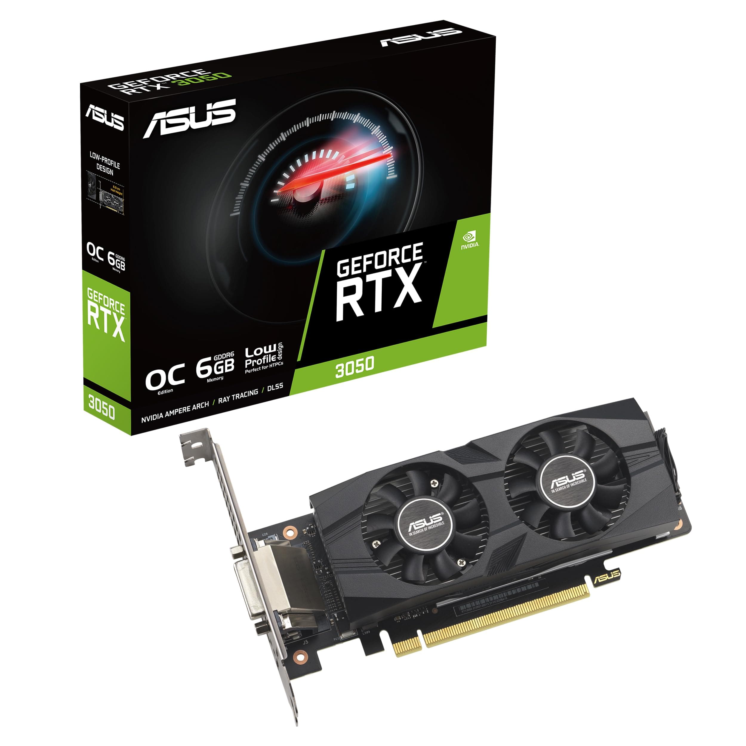 ASUS GeForce RTX 3050 LP BRK OC Edition 6GB GDDR6 Gaming Grafikkarte (Nvidia RTX3050, PCIe 4.0, 1x DVI-D, 1x HDMI 2.1, 1x DisplayPort 1.4a, RTX3050-O6G-LP-BRK) Angebot bei HelloDeals