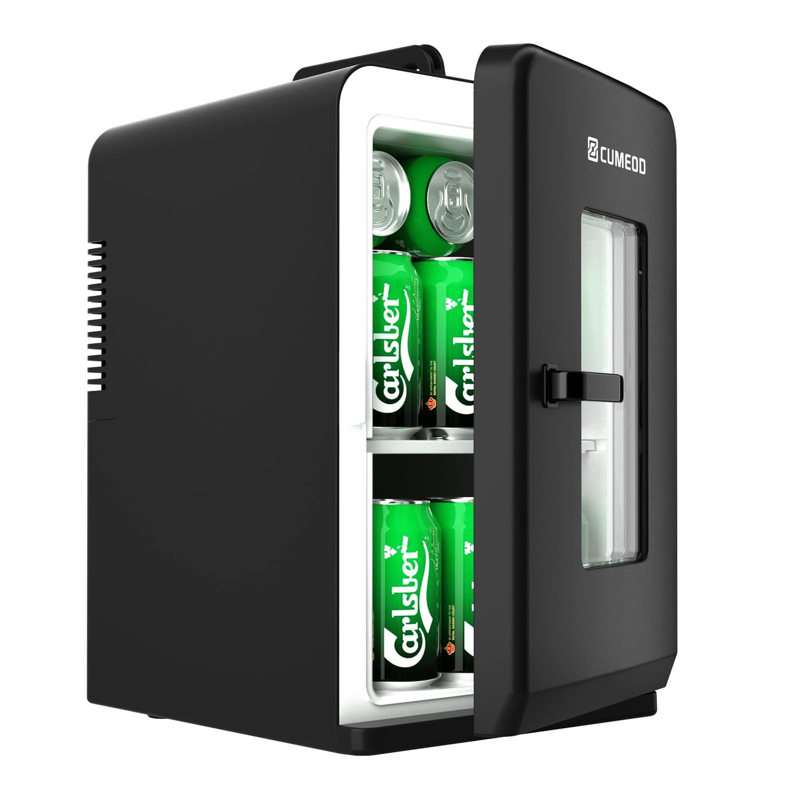 15 Liter/ 21 Dosen Mini Kühlschrank, 2 in 1 Kleiner Kühlschrank mit Kühl- und Heizfunktion, 12V DC/220V AC für Autos, Büros und Schlafsäle, Getränke, Kosmetik, Schwarz, Max- & Eco-Modus Angebot bei HelloDeals
