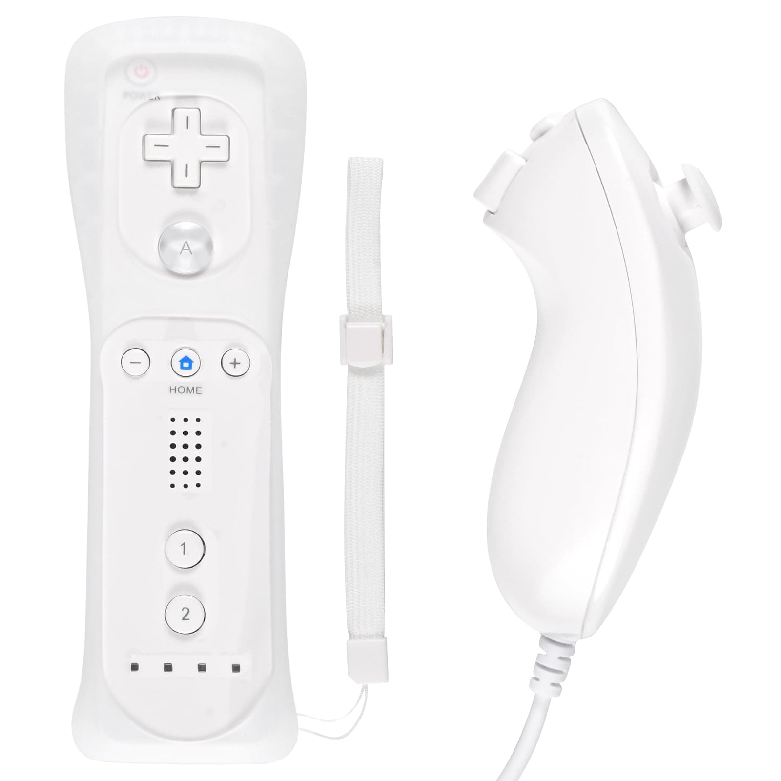 Funmo Set of 2 Wii Controller Remote with Nunchuck Wii Controller,Retro Wii Remote Controller und Nunchuck Controller kompatibel mit Wii/Wii U, inklusive Silikonhülle und Handgelenkband(White) Angebot bei HelloDeals