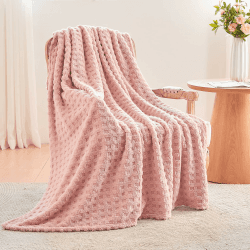 Wajade Kuscheldecke Flauschig Kunstfelldecke Decke Sofa Waffel Sofaüberwurf warm Sofadecke Comfort Couchdecke weiche Wohndecke für Couch und Bett 127 x 178 cm Pink Angebot bei HelloDeals