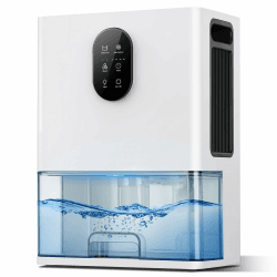Luftentfeuchter 3000ML, Luftentfeuchter Elektrisch Ultra Leise Energiesparender Raumentfeuchter, Tragbar Entfeuchter Zeitgesteuert, Automatisch Abschaltung, 7 Farbiges Licht, Automatische Abtauung Angebot bei HelloDeals