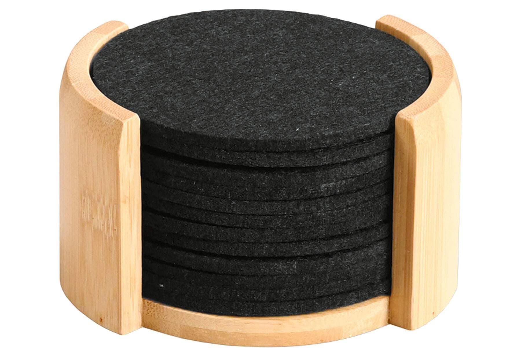 Kesper | Untersetzer, 12er Set, Material: Bambus, Textil, Maße: ø 10 cm/Stärke: ca. 0,4 cm, Farbe: Braun, Schwarz | 58747 Angebot bei HelloDeals