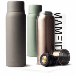 MAMEIDO Thermoskanne mit Becher 1 l aus Edelstahl, Isolierkanne bis zu 12h heiß, auslaufsichere Thermosflaschen BPA frei, Kaffee & Tee unterwegs (Taupe Grey) 1000 ml Taupe Grey Angebot bei HelloDeals