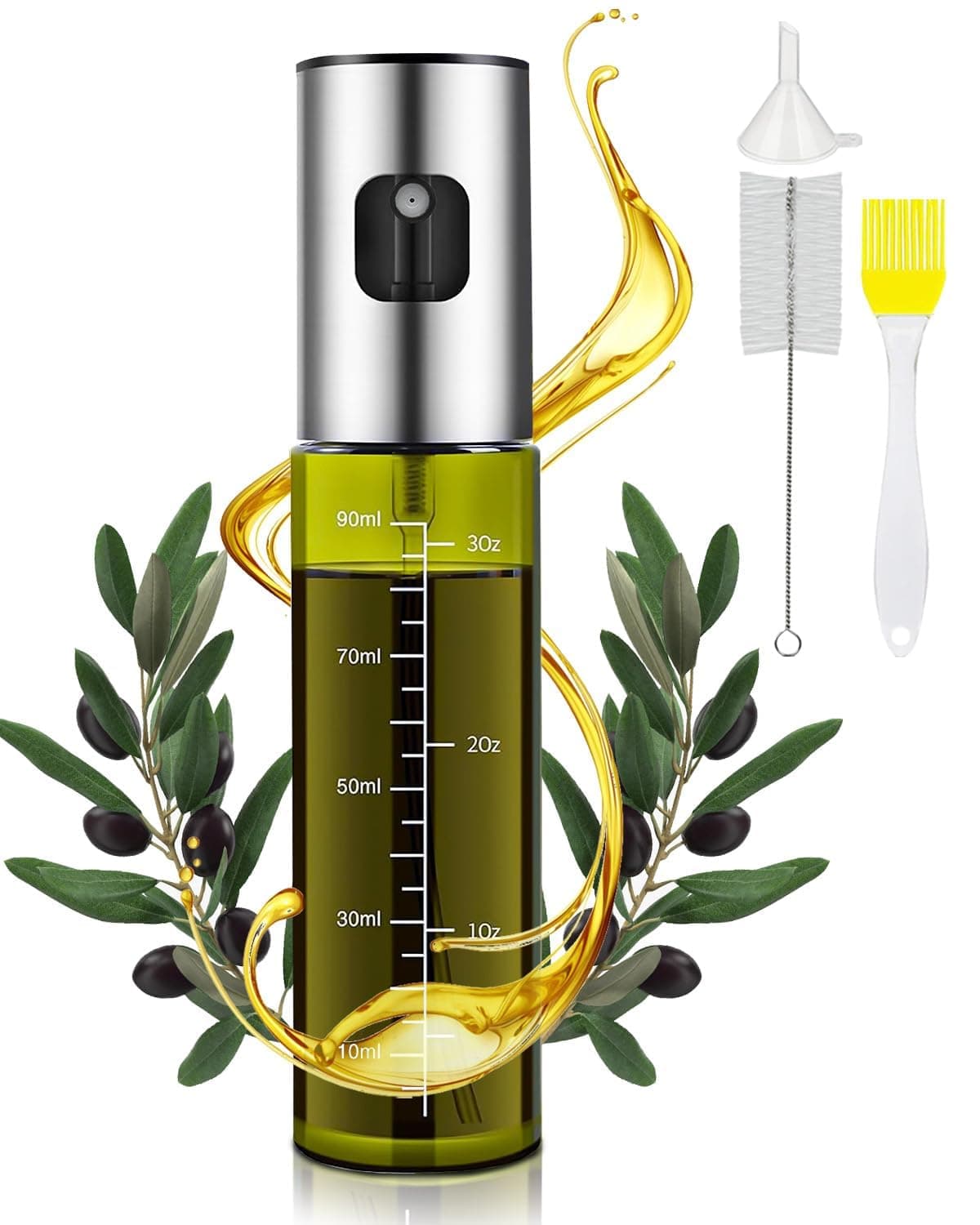 Ölsprüher für Speiseöl, UV- Schutz Sprühflasche Öl, Glas Öl Zerstäuber Küche Ölsprühflasche Heißluftfritteuse,Oil Sprayer mit Skala & Trichter, Ölspray für ÖI & Essig 100% BPA frei Grünes Angebot bei HelloDeals