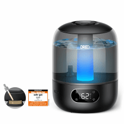 Dreo Luftbefeuchter für das Schlafzimmer, Kaltnebel-Ultraschallgerät mit 30 Stunden Laufzeit, 3L Top-Fill-Tank, Feuchtigkeitssensor, Nachtlicht für Babys, Kinderzimmer, für Pflanzen und Zuhause Schwarz Angebot bei HelloDeals