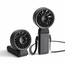 JISULIFE Handventilator Life7, Leistungsstarker tragbarer Ventilator mit LED Anzeige, 19.5 Stunden maximale, 5000 mAh, 3-IN-1 Hand/Schreibtisch/Halsventilator, Mini Ventilator für Reisen(Schwarz) 5000mAh Schwarz Angebot bei HelloDeals