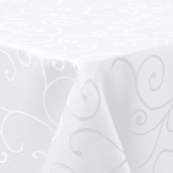 Homaxy Tischdecke Abwaschbar Rechteckig 140x240cm Polyester Tischtuch Tafeldecke Jacquard Tischwäsche Ornamente Schmutzabweisend Pflegeleicht, Weiß 140 x 240 cm (Rechteckig) Weiß Angebot bei HelloDeals