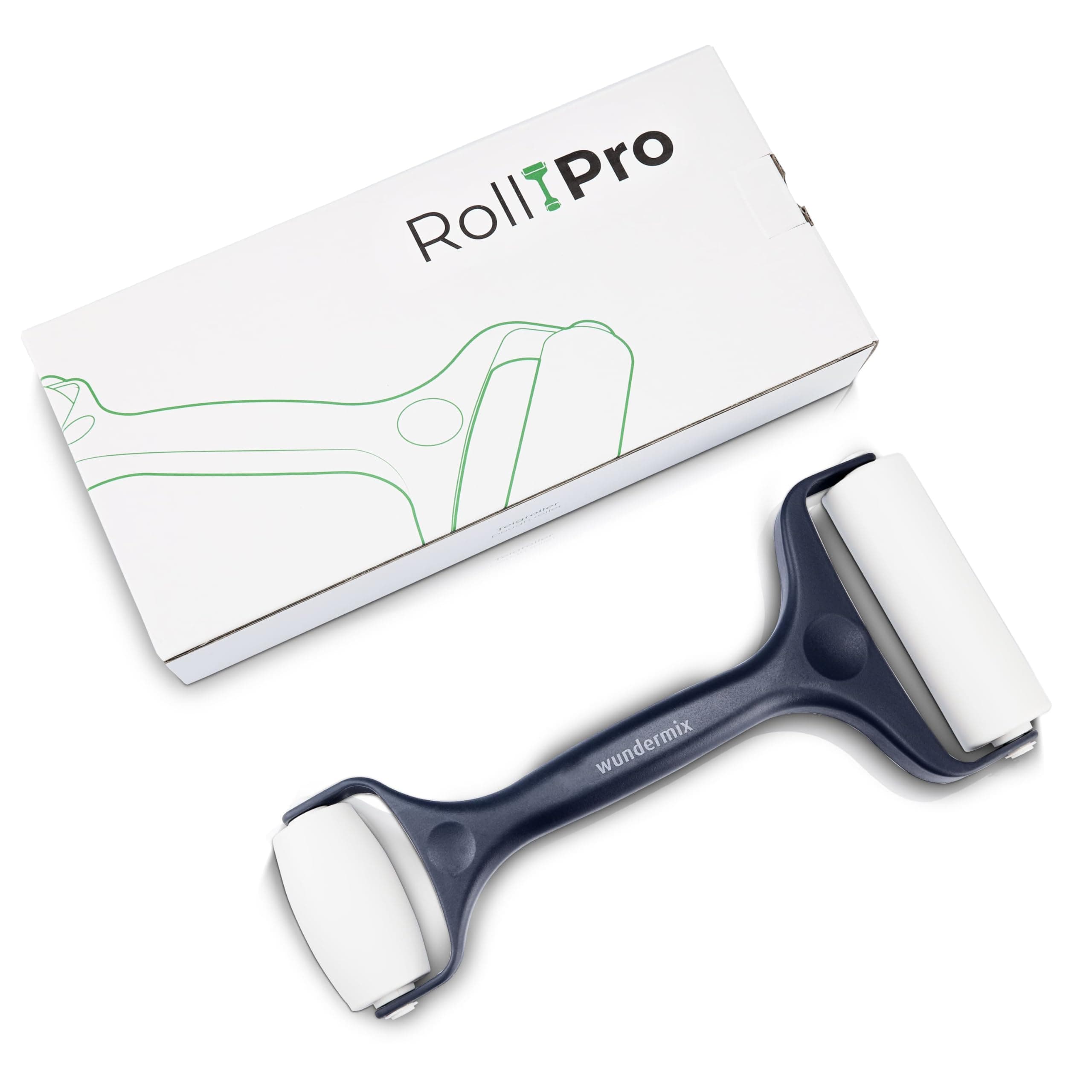 Wundermix - RollPro® Teigroller • Teigrolle mit 2 Walzen • Antihaft Nudelholz für müheloses Ausrollen von Teigen • Fondant Roller • Pizzaroller • Spülmaschinenfest • Backzubehör Angebot bei HelloDeals
