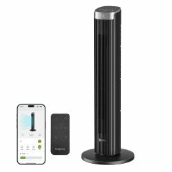 91CM Leiser Ventilator, 90° Oszillation Turmventilator, Standventilator mit Fernbedienung & WLAN, 4 Stufen & 4 Modi, 12H Timer Turmventilatoren für Schlafzimmer, Schwarz Schwarz 91CM Angebot bei HelloDeals