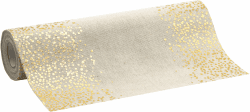 100%Mosel Tischläufer Leinenoptik Natur, Punkte in Gold, (28 cm x 5 m), Tischband, edle Tischdeko für Weihnachten & Adventszeit, Festliche Dekoration zu besonderen Anlässen Punkte Natur/Gold Angebot bei HelloDeals