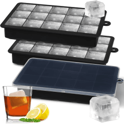Sinnsally Eiswürfelform Silikon,3er-Pack Eiswürfelformen & Eiswürfelschalen,Eiswürfeln Kugel mit Deckel,Würfelform Eiskugelform Eiswürfelbehälter,Silikonform Eiswürfel Form (Schwarz) 3 Stück Schwarz Angebot bei HelloDeals
