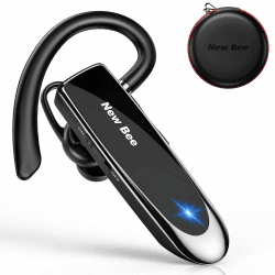New bee Headset Bluetooth, Wireless Bluetooth Headset Freisprechen im Ohr mit Clear Voice Capture Technologie In-Ear Headsets für iPhone Samsung Huawei HTC, Sony, usw (Black2022) Schwarz Angebot bei HelloDeals