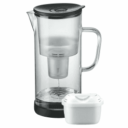 SILBERTHAL Wasserfilter Glas Karaffe 2,7 Liter - Kompatibel mit Maxtra - Reduziert Kalk und Chlor im Trinkwasser Glaskaraffe 2,7l Angebot bei HelloDeals