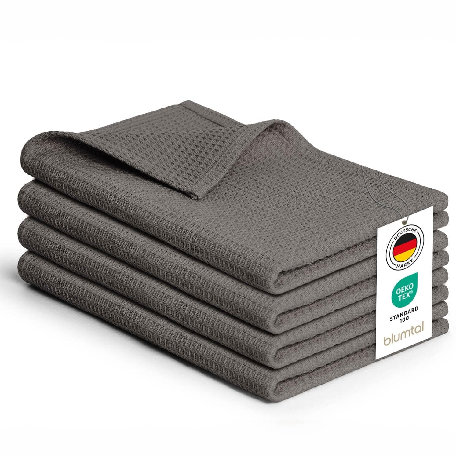 Blumtal® Geschirrtücher 50x70 cm - 4er Set aus 100% Baumwolle - Waschbar bei 60 °C - Grau 50x70cm (4 Stück) Anthrazit Angebot bei HelloDeals