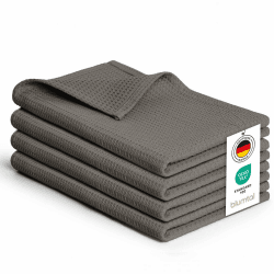 Blumtal® Geschirrtücher 50x70 cm - 4er Set aus 100% Baumwolle - Waschbar bei 60 °C - Grau 50x70cm (4 Stück) Anthrazit Angebot bei HelloDeals