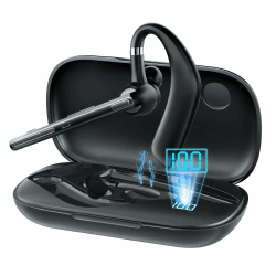 MANKIW Bluetooth Headset V5.3 mit Dual-Mikrofon und ENC, 12 Std. Sprechzeit, In-Ear Freisprechgerät mit Ladecase für Auto, Büro, Android, iPhone, Laptop Angebot bei HelloDeals